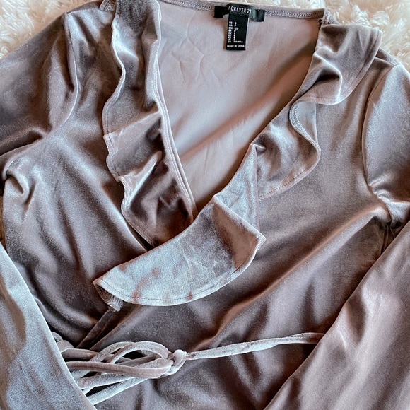 Forever 21 Velvet Wrap Blouse - Picture 5 of 8